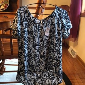 Express Black/White Paisley Blouse